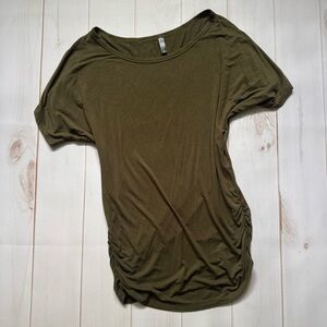 Women’s Olive Green Ruched Tee